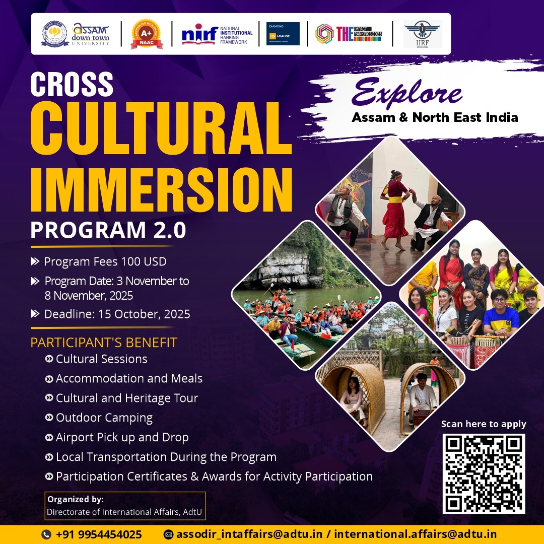 Cross-Cultural Immersion Program at Assam Down Town University, India